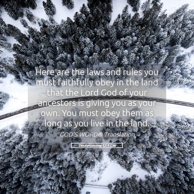 Picture 05 - Deuteronomy 12:1 GW - Here are the laws and rules you must faithfully - Bible Verse Picture