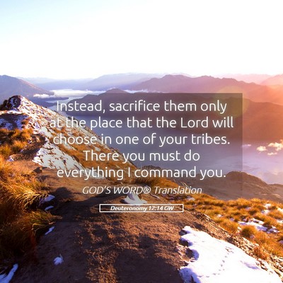 Picture 05 - Deuteronomy 12:14 GW - Instead, sacrifice them only at the place that - Bible Verse Picture