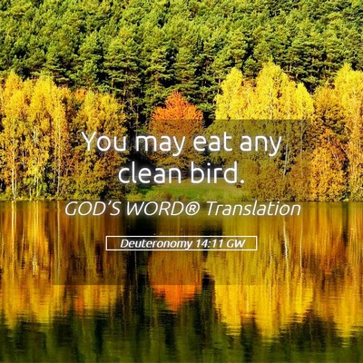 Picture 05 - Deuteronomy 14:11 GW - You may eat any clean - Bible Verse Picture