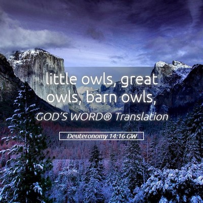 Picture 05 - Deuteronomy 14:16 GW - little owls, great owls, barn - Bible Verse Picture