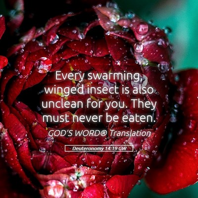 Picture 05 - Deuteronomy 14:19 GW - Every swarming, winged insect is also unclean for - Bible Verse Picture