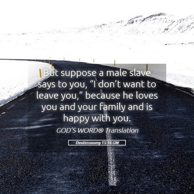 Picture 05 - Deuteronomy 15:16 GW - But suppose a male slave says to you, “I - Bible Verse Picture