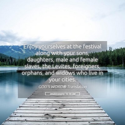 Picture 05 - Deuteronomy 16:14 GW - Enjoy yourselves at the festival along with your - Bible Verse Picture
