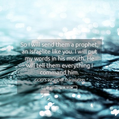 Picture 05 - Deuteronomy 18:18 GW - So I will send them a prophet, an Israelite like - Bible Verse Picture