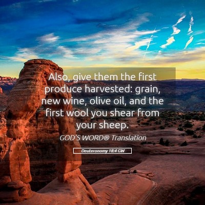 Picture 05 - Deuteronomy 18:4 GW - Also, give them the first produce harvested: - Bible Verse Picture