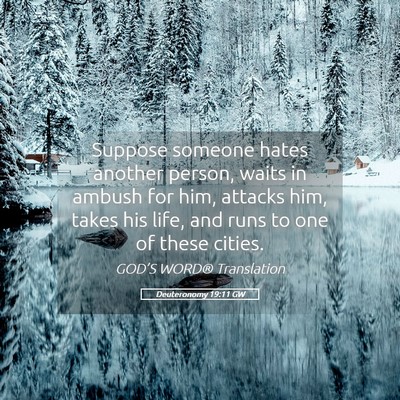 Picture 05 - Deuteronomy 19:11 GW - Suppose someone hates another person, waits in - Bible Verse Picture