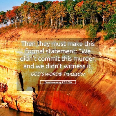 Picture 05 - Deuteronomy 21:7 GW - Then they must make this formal statement: “We - Bible Verse Picture