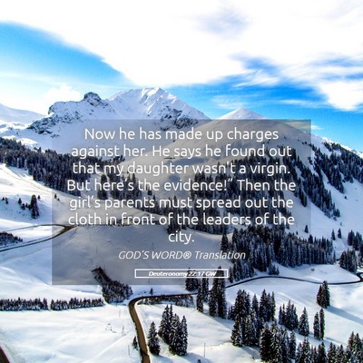 Picture 05 - Deuteronomy 22:17 GW - Now he has made up charges against her. He says - Bible Verse Picture