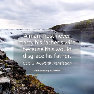 Picture 05 - Deuteronomy 22:30 GW - A man must never marry his father’s wife - Bible Verse Picture