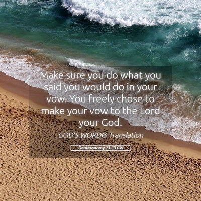 Picture 05 - Deuteronomy 23:23 GW - Make sure you do what you said you would do in - Bible Verse Picture
