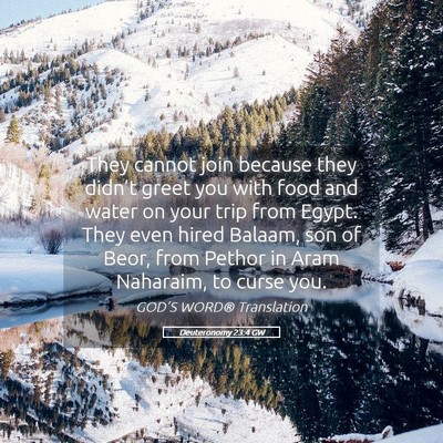 Picture 05 - Deuteronomy 23:4 GW - They cannot join because they didn’t greet you - Bible Verse Picture