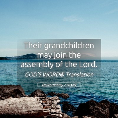 Picture 05 - Deuteronomy 23:8 GW - Their grandchildren may join the assembly of the - Bible Verse Picture