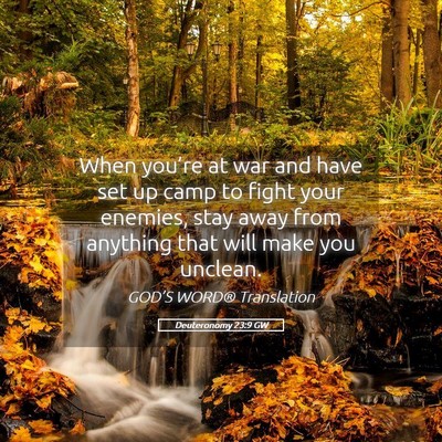 Picture 05 - Deuteronomy 23:9 GW - When you’re at war and have set up camp to - Bible Verse Picture