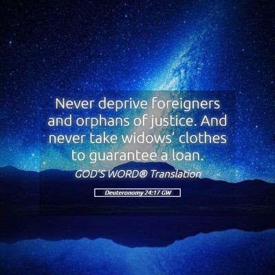 Picture 05 - Deuteronomy 24:17 GW - Never deprive foreigners and orphans of justice. - Bible Verse Picture