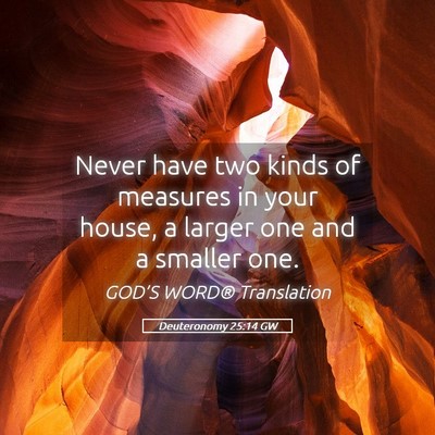 Picture 05 - Deuteronomy 25:14 GW - Never have two kinds of measures in your house, a - Bible Verse Picture