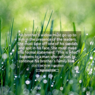 Picture 05 - Deuteronomy 25:9 GW - his brother’s widow must go up to him in the - Bible Verse Picture