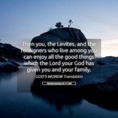 Picture 05 - Deuteronomy 26:11 GW - Then you, the Levites, and the foreigners who - Bible Verse Picture