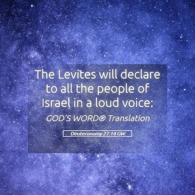 Picture 05 - Deuteronomy 27:14 GW - The Levites will declare to all the people of - Bible Verse Picture