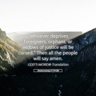 Picture 05 - Deuteronomy 27:19 GW - “Whoever deprives foreigners, orphans, or - Bible Verse Picture