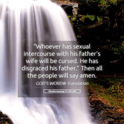 Picture 05 - Deuteronomy 27:20 GW - “Whoever has sexual intercourse with his - Bible Verse Picture