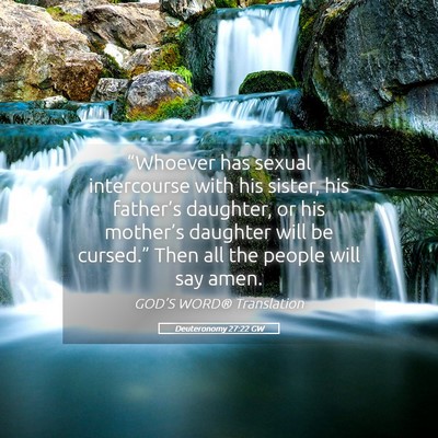 Picture 05 - Deuteronomy 27:22 GW - “Whoever has sexual intercourse with his - Bible Verse Picture
