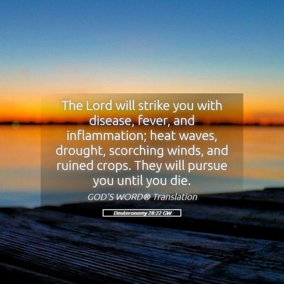 Picture 05 - Deuteronomy 28:22 GW - The Lord will strike you with disease, fever, and - Bible Verse Picture