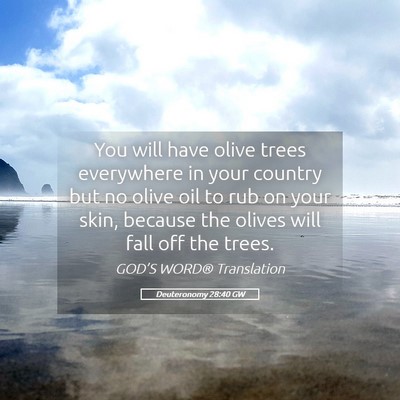 Picture 05 - Deuteronomy 28:40 GW - You will have olive trees everywhere in your - Bible Verse Picture