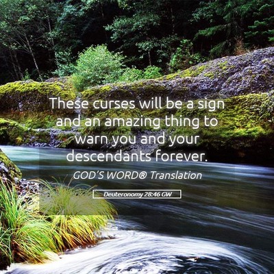 Picture 05 - Deuteronomy 28:46 GW - These curses will be a sign and an amazing thing - Bible Verse Picture
