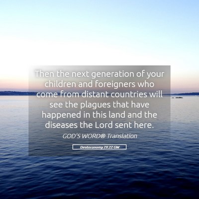 Picture 05 - Deuteronomy 29:22 GW - Then the next generation of your children and - Bible Verse Picture