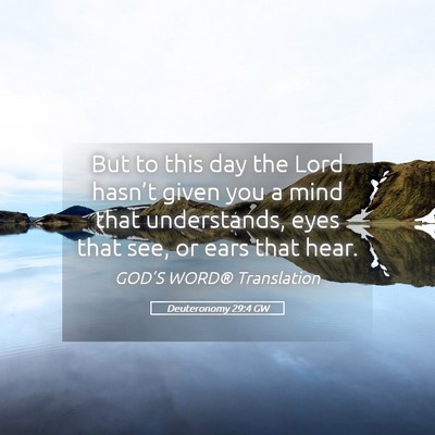 Picture 05 - Deuteronomy 29:4 GW - But to this day the Lord hasn’t given you a - Bible Verse Picture