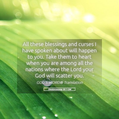 Picture 05 - Deuteronomy 30:1 GW - All these blessings and curses I have spoken - Bible Verse Picture