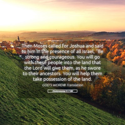 Picture 05 - Deuteronomy 31:7 GW - Then Moses called for Joshua and said to him in - Bible Verse Picture