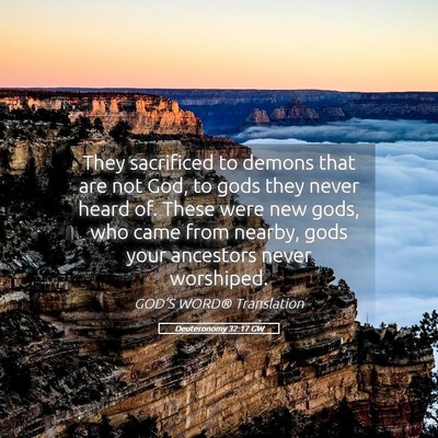 Picture 05 - Deuteronomy 32:17 GW - They sacrificed to demons that are not God, to - Bible Verse Picture