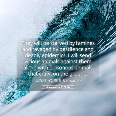 Picture 05 - Deuteronomy 32:24 GW - They will be starved by famines and ravaged by - Bible Verse Picture