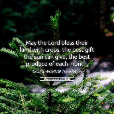 Picture 05 - Deuteronomy 33:14 GW - May the Lord bless their land with crops, the - Bible Verse Picture