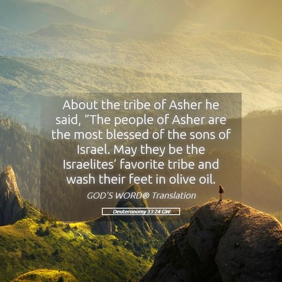 Picture 05 - Deuteronomy 33:24 GW - About the tribe of Asher he said, “The people - Bible Verse Picture
