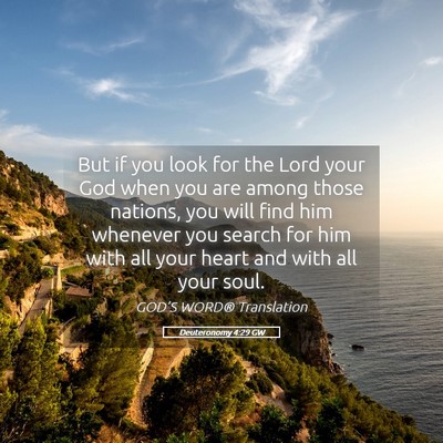Picture 05 - Deuteronomy 4:29 GW - But if you look for the Lord your God when you - Bible Verse Picture