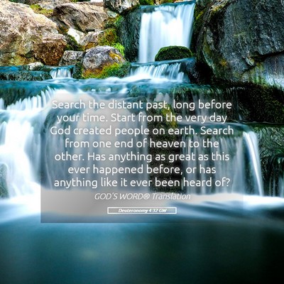 Picture 05 - Deuteronomy 4:32 GW - Search the distant past, long before your time. - Bible Verse Picture