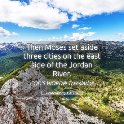 Picture 05 - Deuteronomy 4:41 GW - Then Moses set aside three cities on the east - Bible Verse Picture