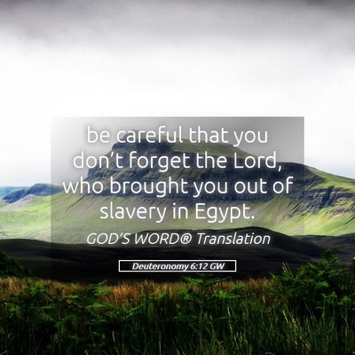 Picture 05 - Deuteronomy 6:12 GW - be careful that you don’t forget the Lord, who - Bible Verse Picture