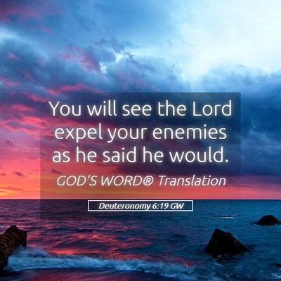 Picture 05 - Deuteronomy 6:19 GW - You will see the Lord expel your enemies as he - Bible Verse Picture