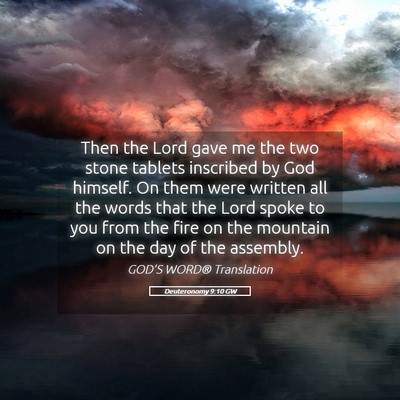 Picture 05 - Deuteronomy 9:10 GW - Then the Lord gave me the two stone tablets - Bible Verse Picture