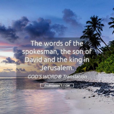 Picture 05 - Ecclesiastes 1:1 GW - The words of the spokesman, the son of David and - Bible Verse Picture
