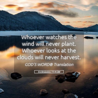 Picture 05 - Ecclesiastes 11:4 GW - Whoever watches the wind will never plant. - Bible Verse Picture