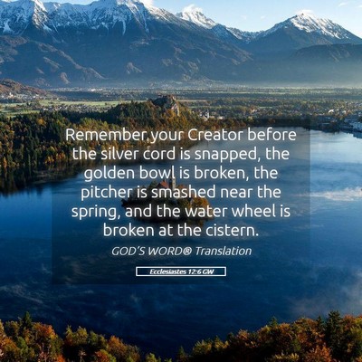 Picture 05 - Ecclesiastes 12:6 GW - Remember your Creator before the silver cord is - Bible Verse Picture