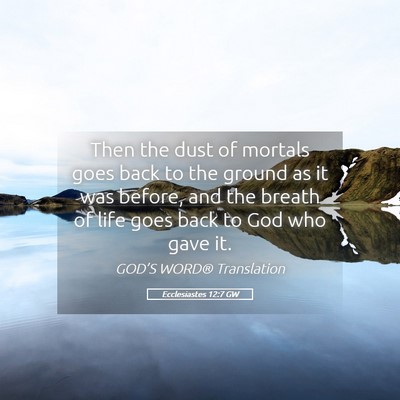Picture 05 - Ecclesiastes 12:7 GW - Then the dust of mortals goes back to the ground - Bible Verse Picture