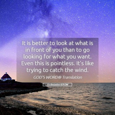 Picture 05 - Ecclesiastes 6:9 GW - It is better to look at what is in front of you - Bible Verse Picture