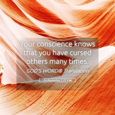 Picture 05 - Ecclesiastes 7:22 GW - Your conscience knows that you have cursed others - Bible Verse Picture