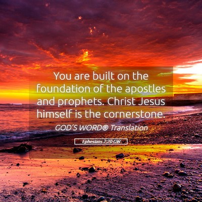 Picture 05 - Ephesians 2:20 GW - You are built on the foundation of the apostles - Bible Verse Picture