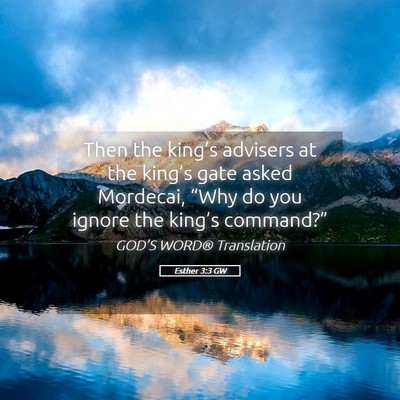 Picture 05 - Esther 3:3 GW - Then the king’s advisers at the king’s gate - Bible Verse Picture